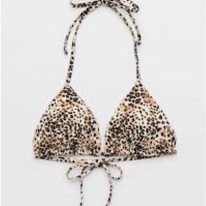 AERIE - Leopard Print Triangle Bikini Top